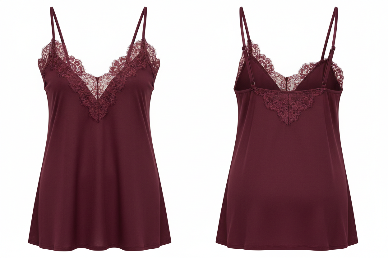 Top Caraco Bordeaux Dentelle - Taille 38-40-42 - Made in Italy - Pièce unique