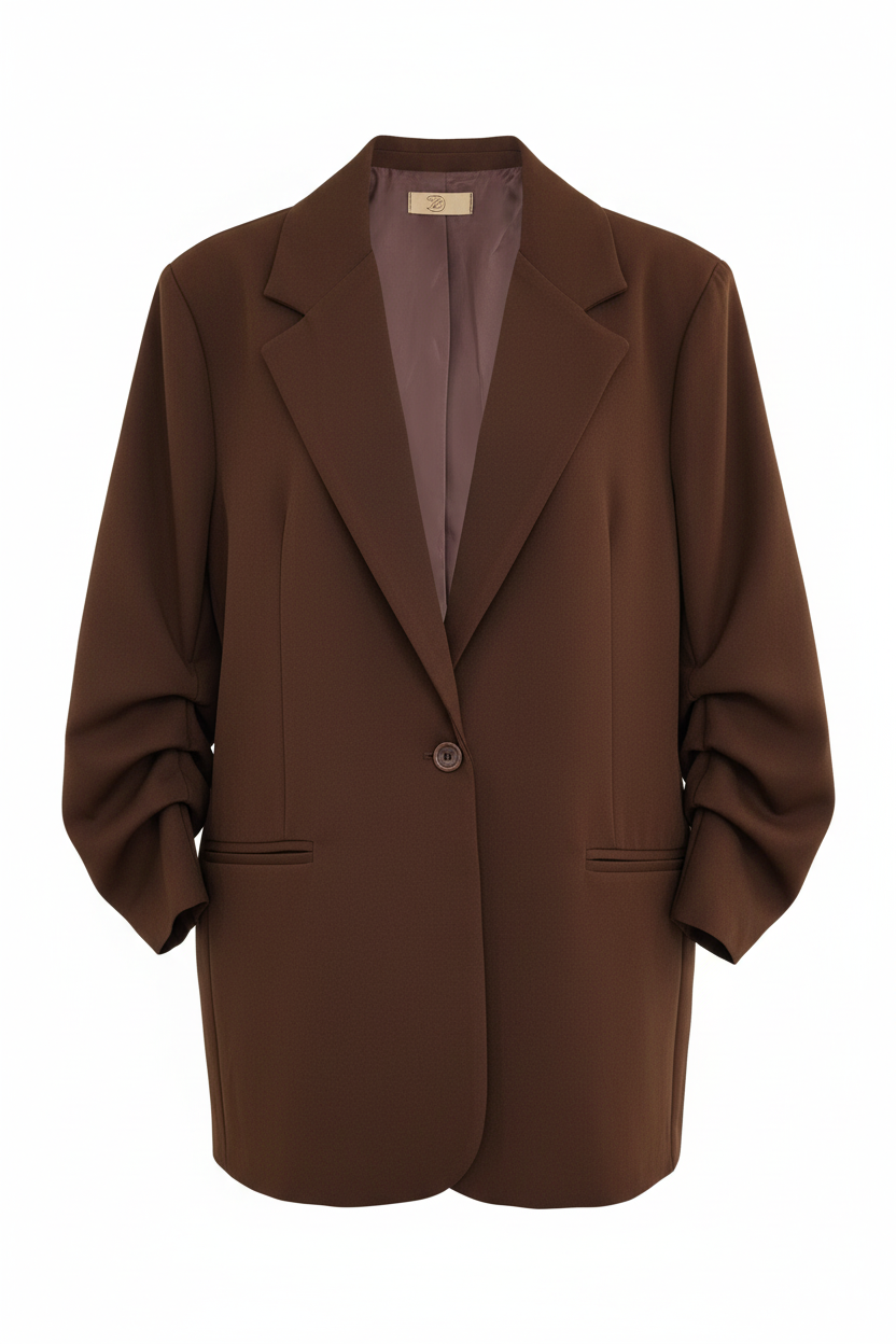 Blazer oversize chocolat - ANNE & CO - 48-52 ! - Made in Italy - Pièce unique