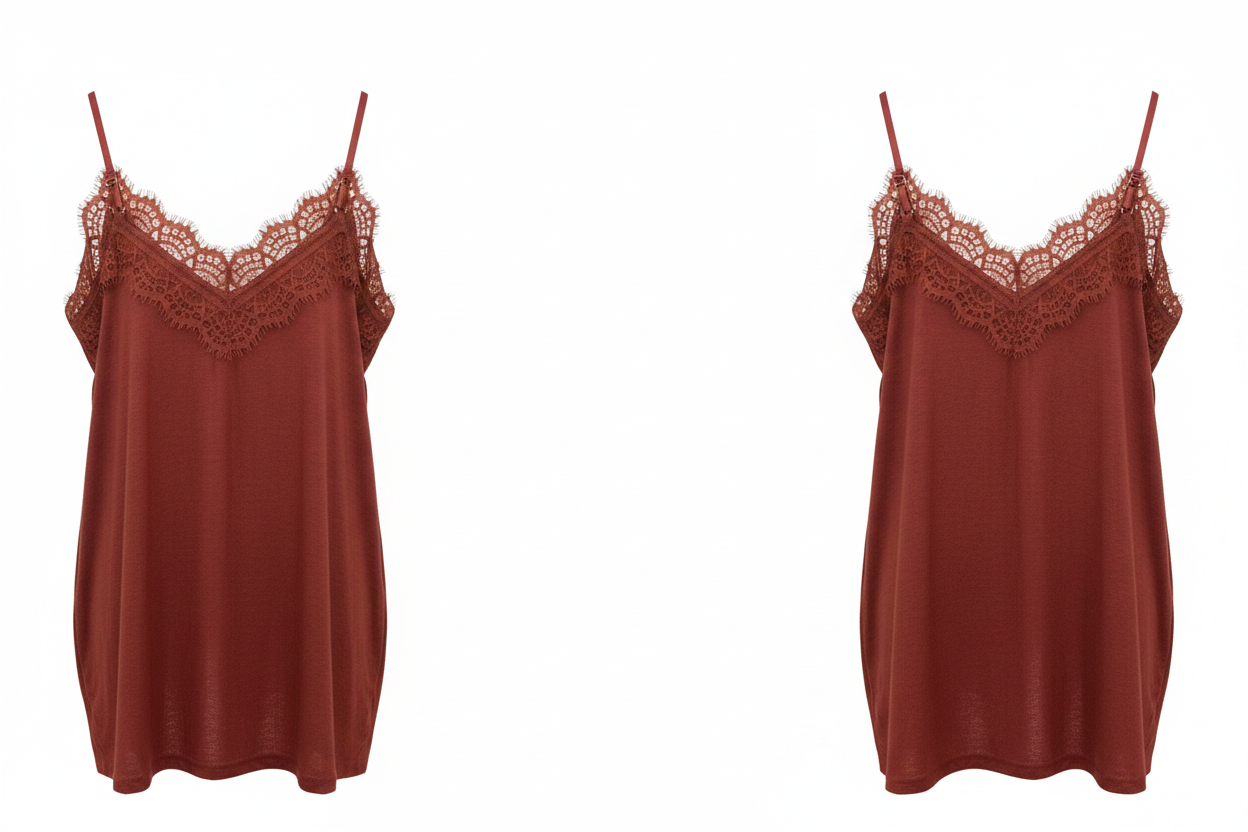Top Caraco Brique Dentelle - Taille 38-40-42 - Made in Italy - Pièce unique