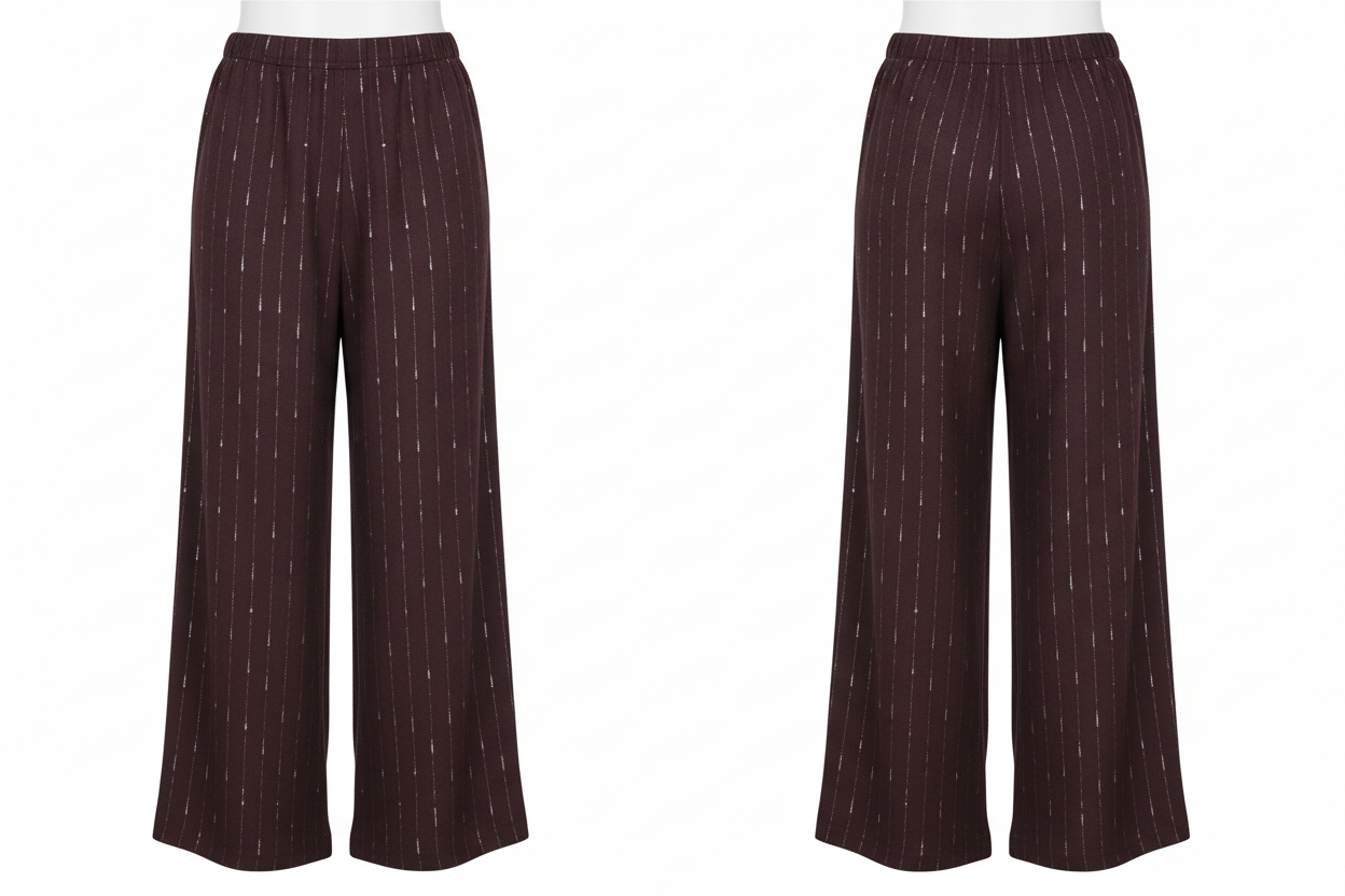 Pantalon Bordeaux Brun Paillettes - Les Impatientes - Taille M - Made in Italy- Pièce unique