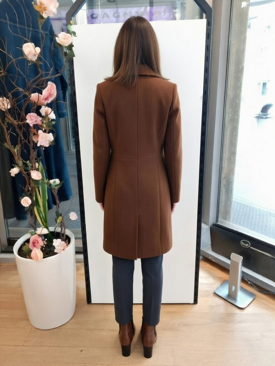 59,90 chf - Taille L - Veste manteau camel oversize col large Made in Italy !