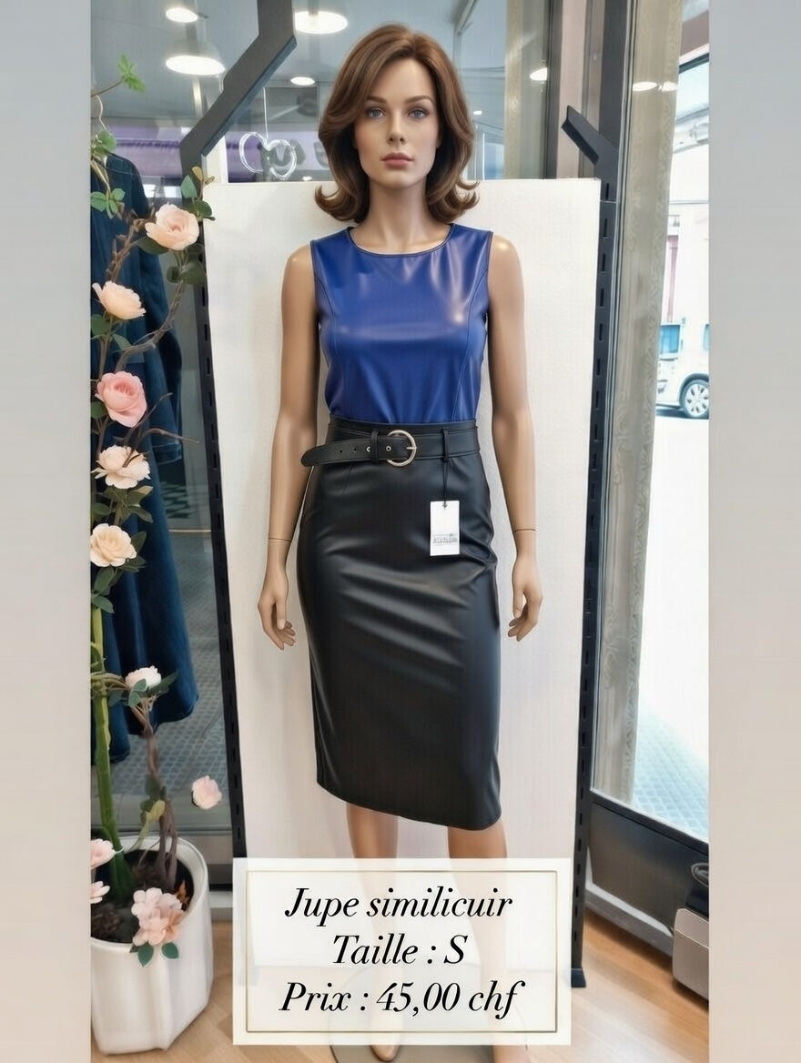 45,00 chf - Taille S - ✨ Similicuir chic & rock – la jupe qui fait tout l’hiver ✨