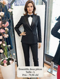 79,90 chf - Taille L - Ensemble smoking noir femme double boutonnage satiné !
