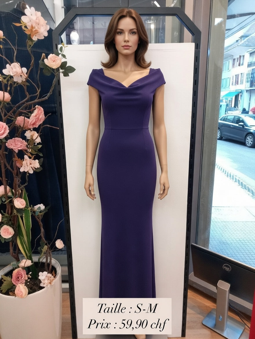 59,90 chf - Taille S-M - Robe de Soirée Moulante Violet Profond - Sophistiquée et Séduisante !