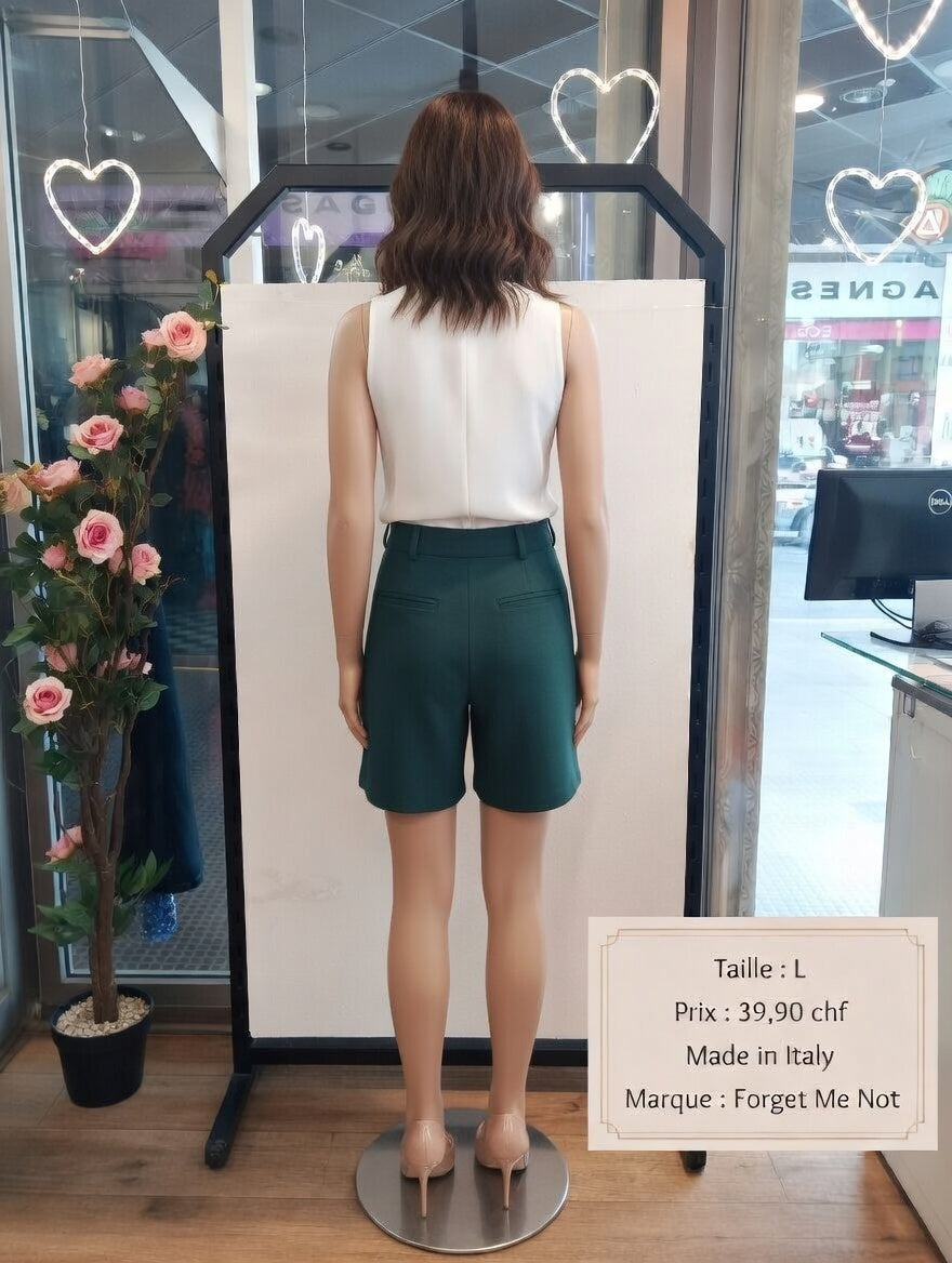 39,90 chf - Taille L - Short chic Forget Me Not Made in Italy – Look tendance & élégant à petit prix !