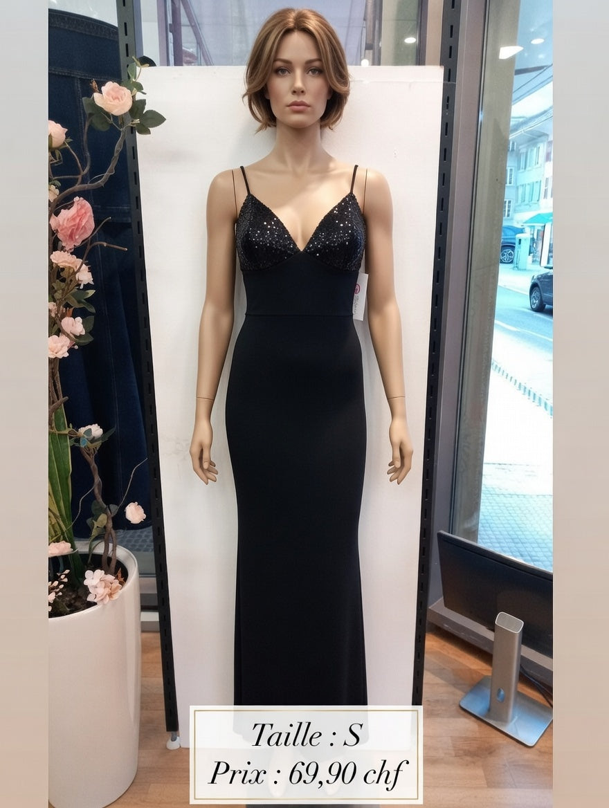 69,90 chf - Taille S - Robe de Soirée Noire Pailletée - Glamour et Éclat pour Vos Soirées !