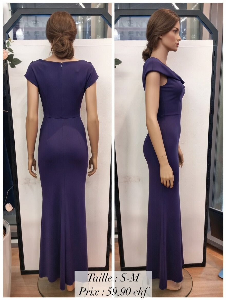 59,90 chf - Taille S-M - Robe de Soirée Moulante Violet Profond - Sophistiquée et Séduisante !
