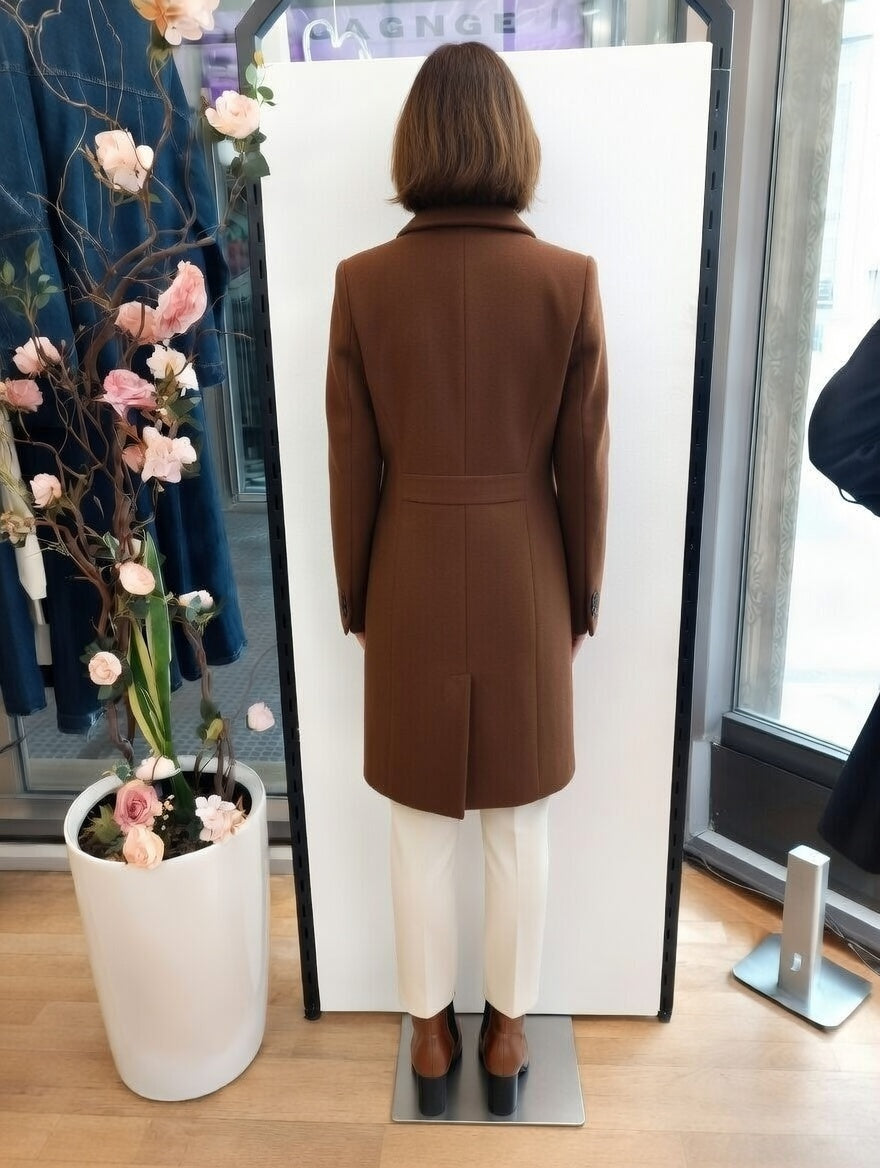 59,90 chf - Taille L - Veste manteau camel oversize col large Made in Italy !