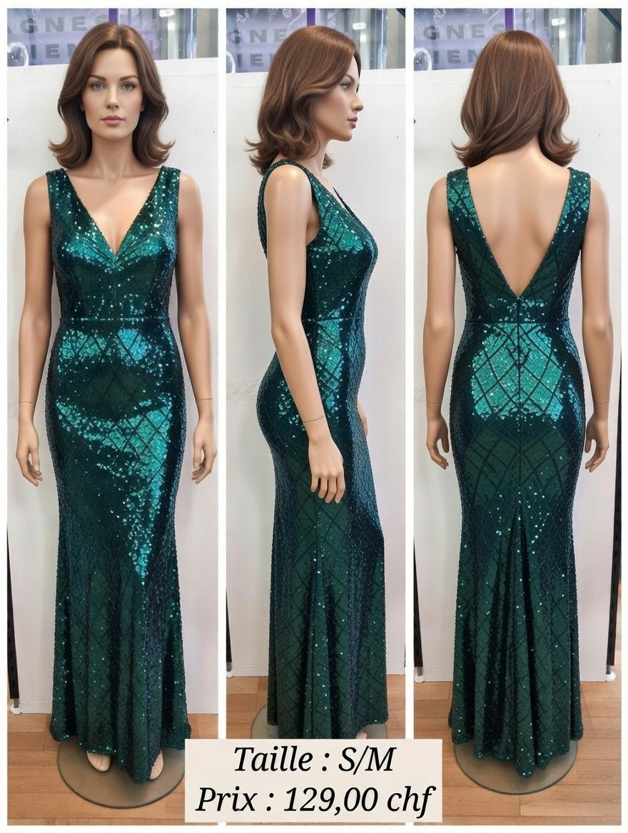 129,00 chf - Taille S - Robe de soirée pailletée !