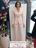79,90 chf - Taille S - Ensemble tailleur rose poudré blazer + pantalon large !