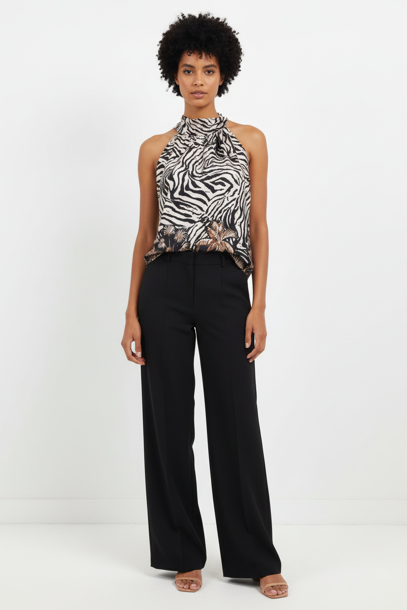 Haut Zèbre & Palmiers - Fashion Collection - Taille et pièce unique - Made in Italy
