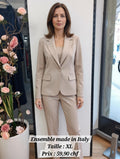 59,90 chf - Tailleur pantalon beige Italien XL – Élégance pro à prix canon !