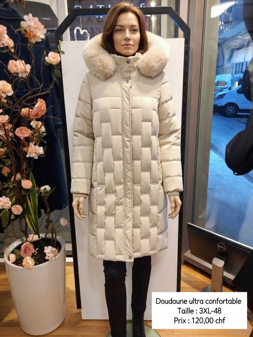 120,00 chf - Taille 3XL-48 - Doudoune Ultra Confortable avec Capuche en Fourrure !