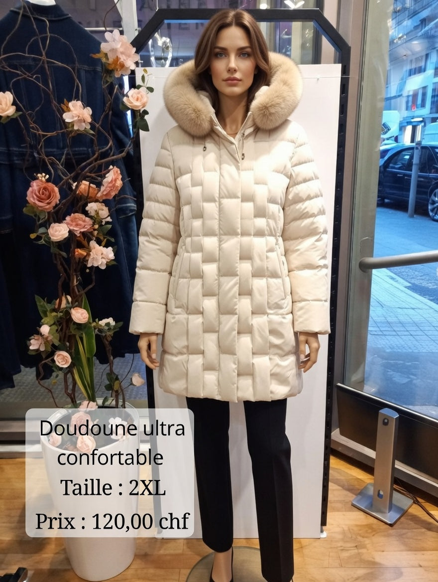 120,00 chf - Taille 2XL-46 - Doudoune Ultra Confortable avec Capuche en Fourrure !