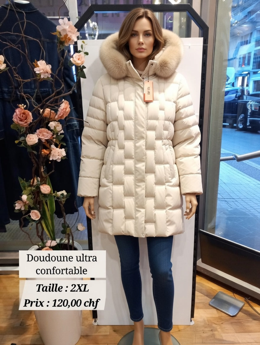 120,00 chf - Taille 2XL-46 - Doudoune Ultra Confortable avec Capuche en Fourrure !