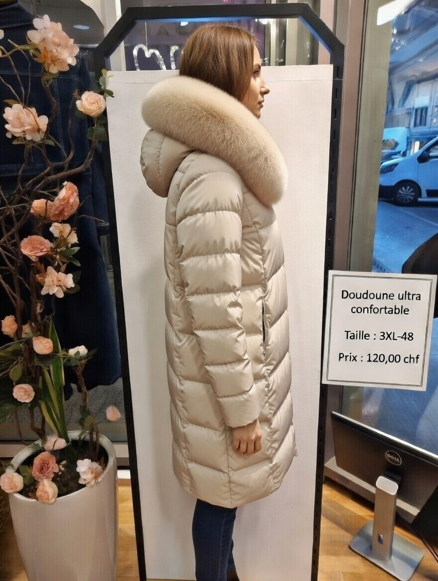 120,00 chf - Taille 3XL-48 - Doudoune Ultra Confortable avec Capuche en Fourrure !