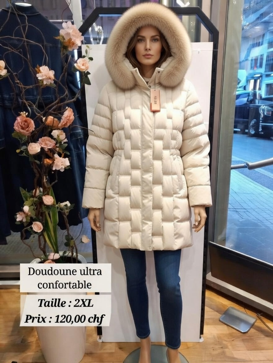 120,00 chf - Taille 2XL-46 - Doudoune Ultra Confortable avec Capuche en Fourrure !