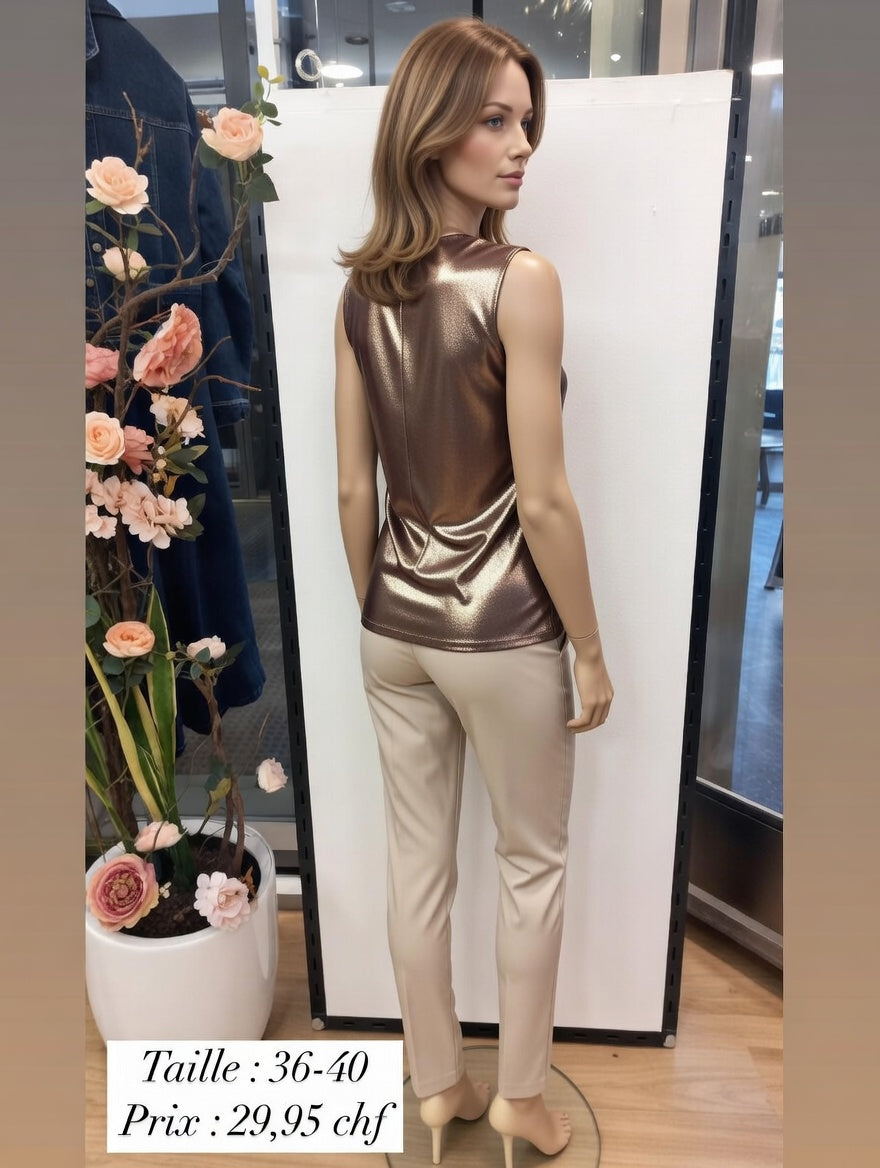 29,95 chf - Taille 36-40 - Top Bronze Métallisé – L’Éclat Subtil qui Fait Toute la Différence ! ✨