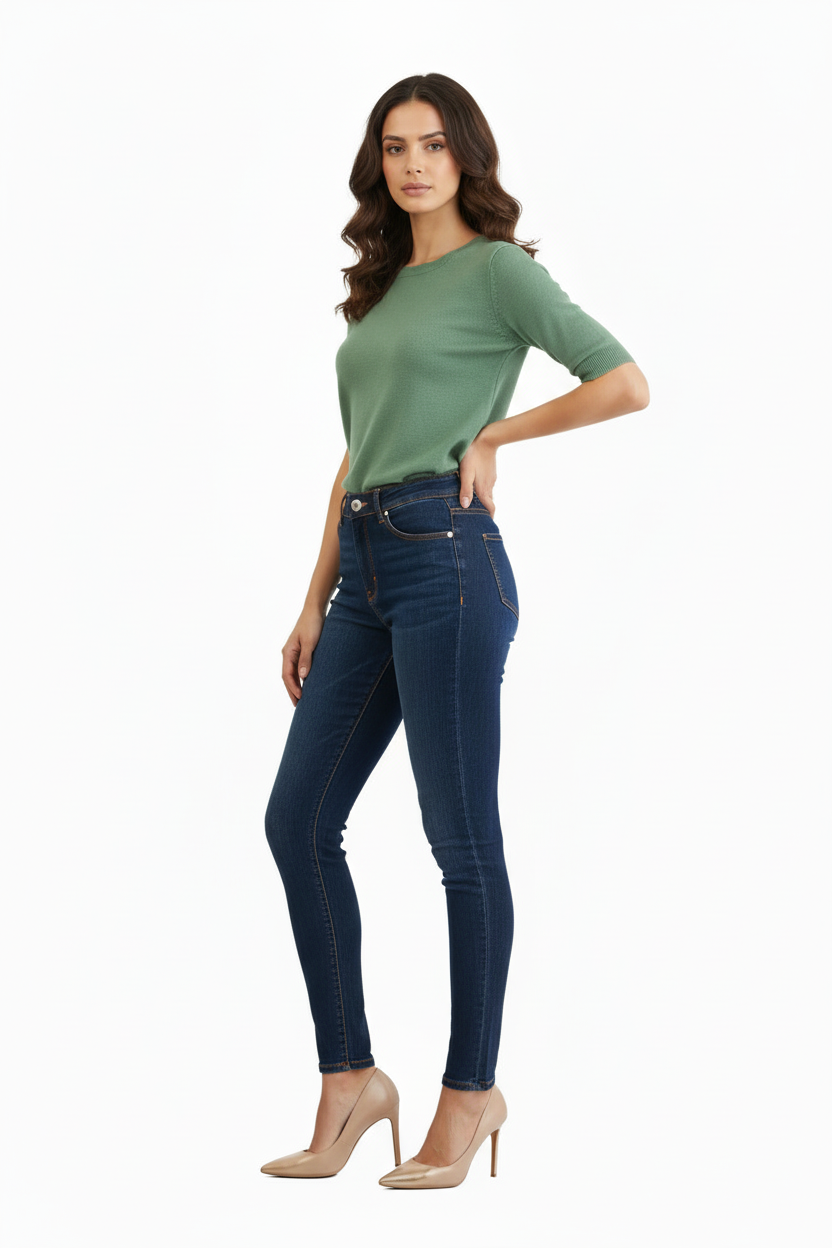 Jean Skinny - NOVE & NOVE - Taille 48 - Made in Italy - Pièce unique