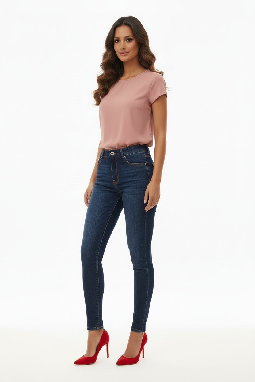 Jean Skinny - NOVE & NOVE - Taille 48 - Made in Italy - Pièce unique