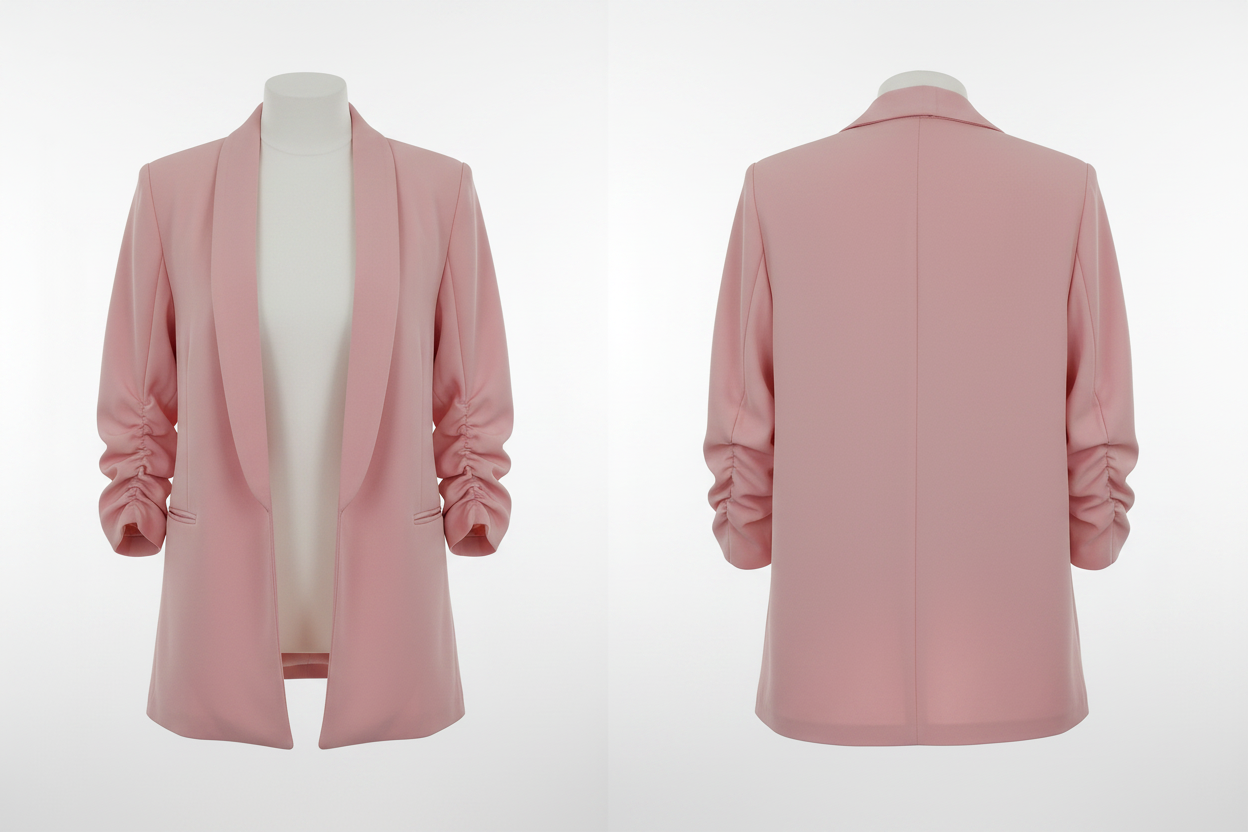 Blazer Rose Poudré Manches Froncées Love&Passion - Taille M/L