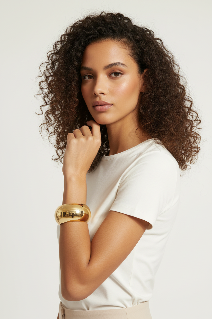 Bracelet Jonc Large Doré