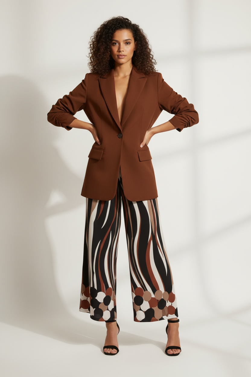 Blazer oversize chocolat - ANNE & CO - 48-52 ! - Made in Italy - Pièce unique