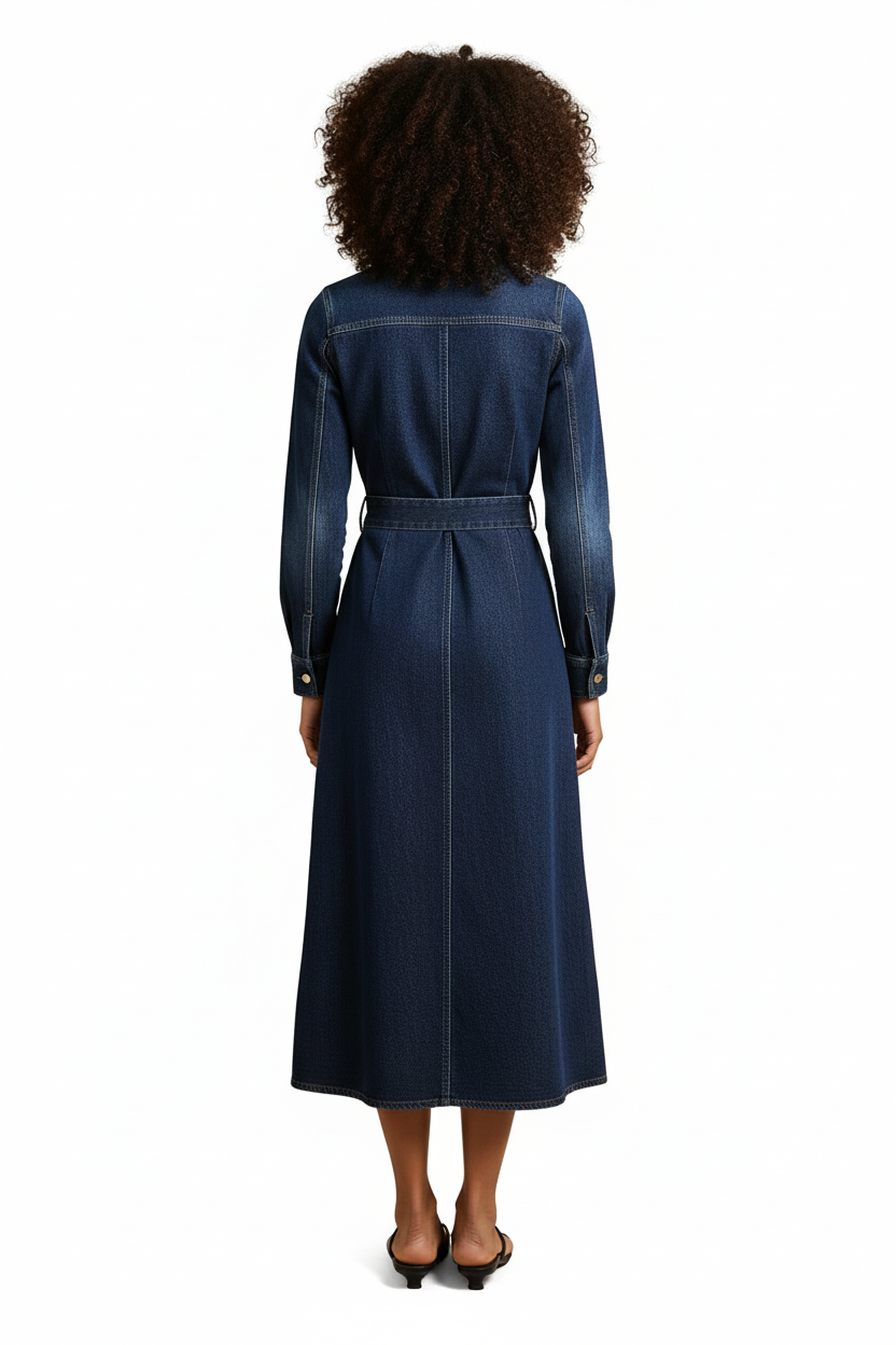Robe Jean - Mira-Belle - Casual Chic & Féminine - Taille M / 42 - Made in Italy - Pièce unique