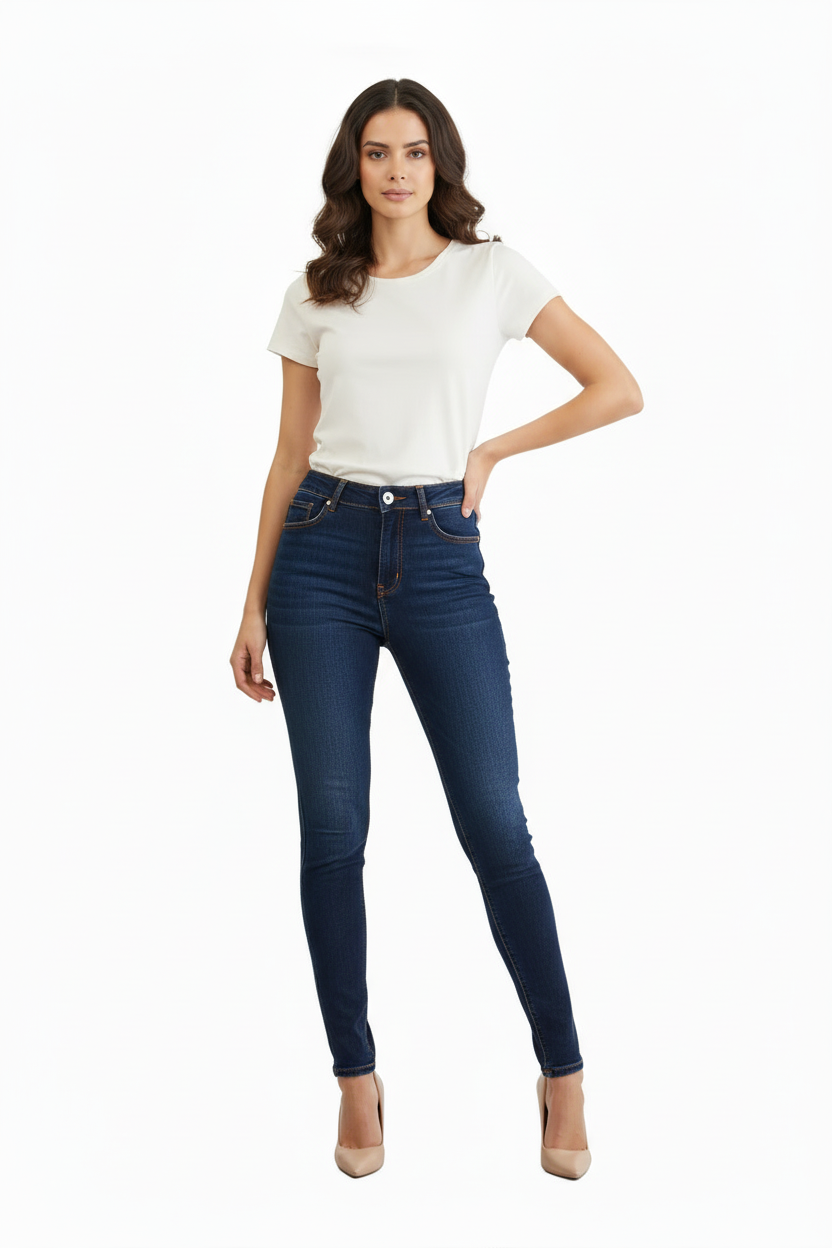 Jean Skinny - NOVE & NOVE - Taille 44 - Made in Italy - Pièce unique