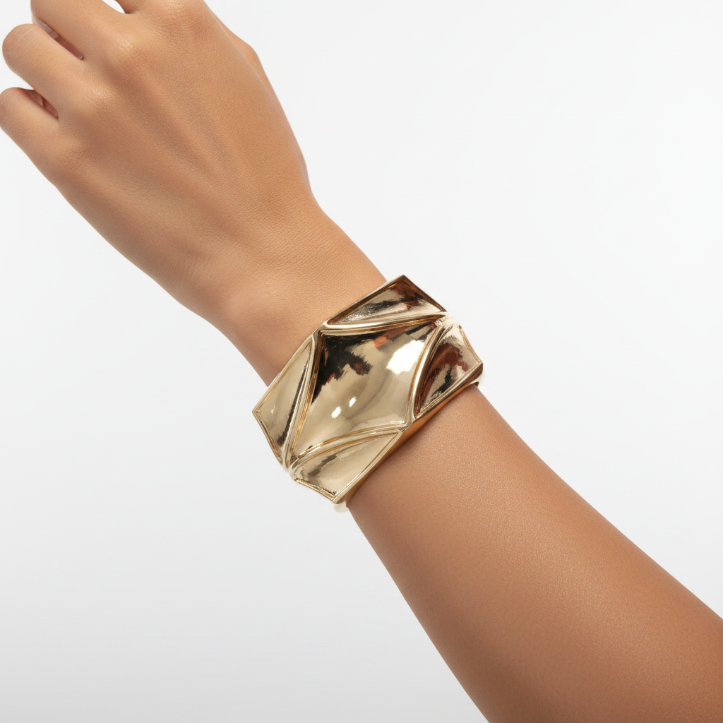 Bracelet Manchon Doré Géométrique