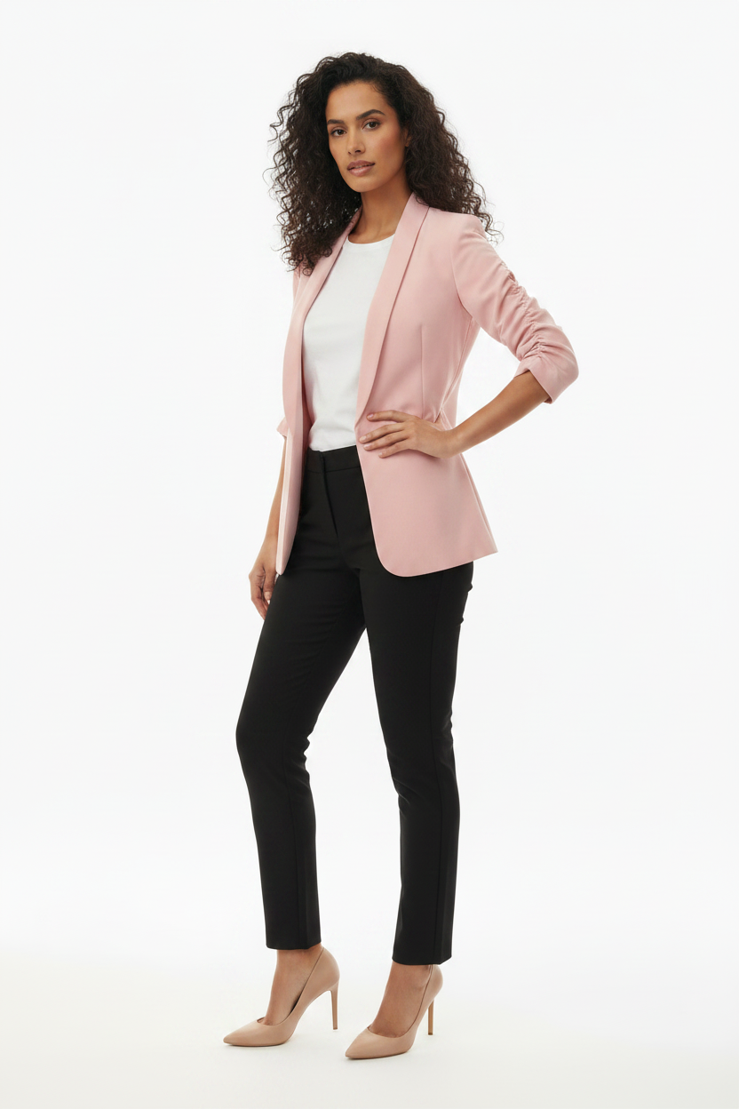 Blazer Rose Poudré Manches Froncées Love&Passion - Taille M/L