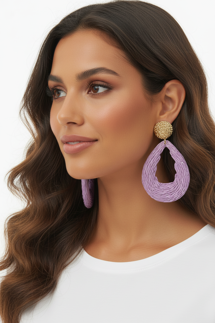 Boucles d'oreilles Lilas & Dorées – Goutte Raffinée