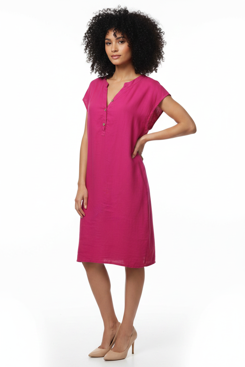 Robe Fuchsia Lin Made in Italy - Taille TU