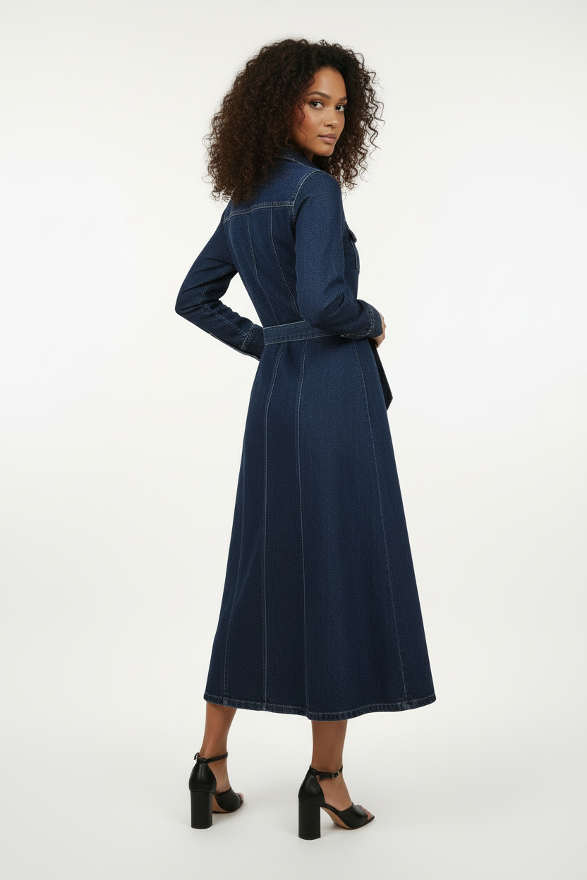 Robe Jean - Mira-Belle - Casual Chic & Féminine - Taille M / 42 - Made in Italy - Pièce unique