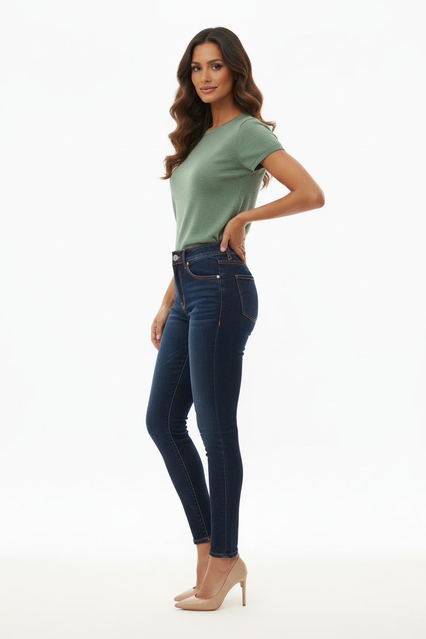Jean Skinny - NOVE & NOVE - Taille 52 - Made in Italy - Pièce unique