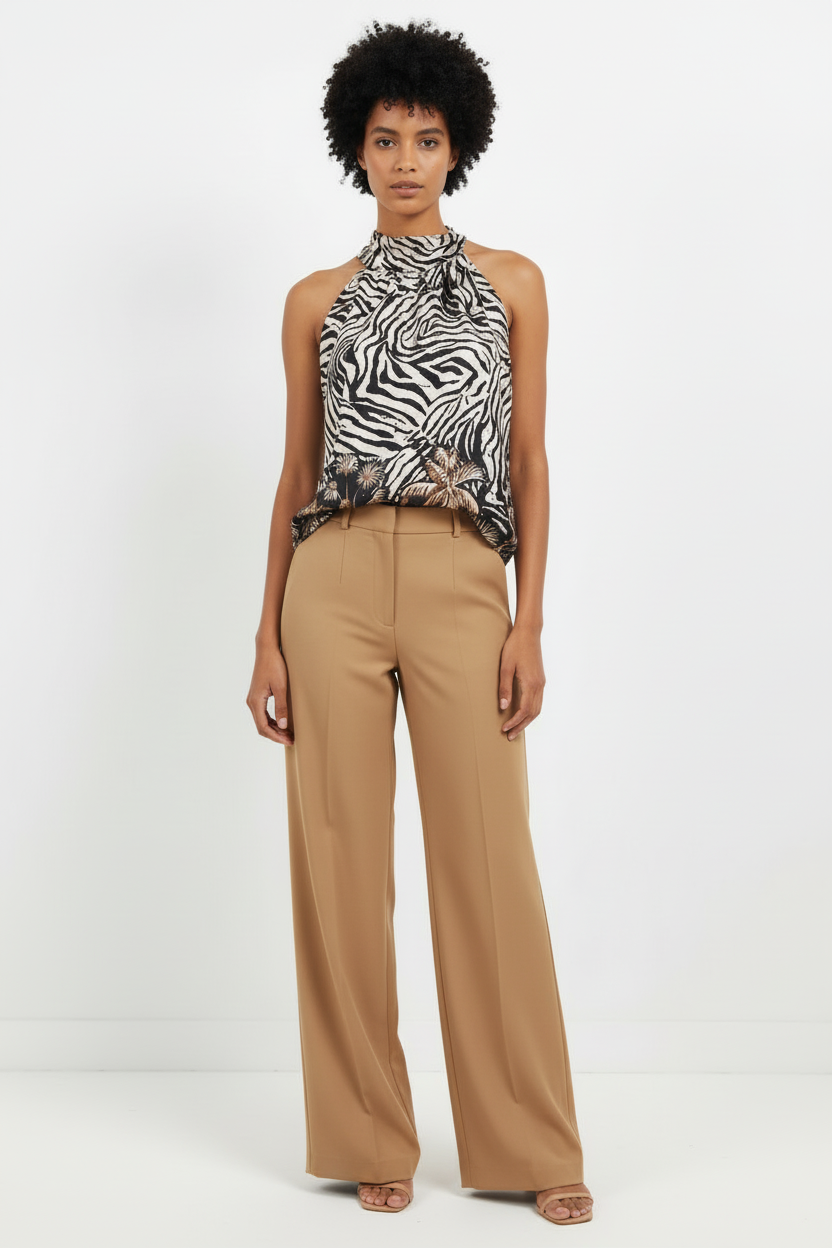 Haut Zèbre & Palmiers - Fashion Collection - Taille et pièce unique - Made in Italy