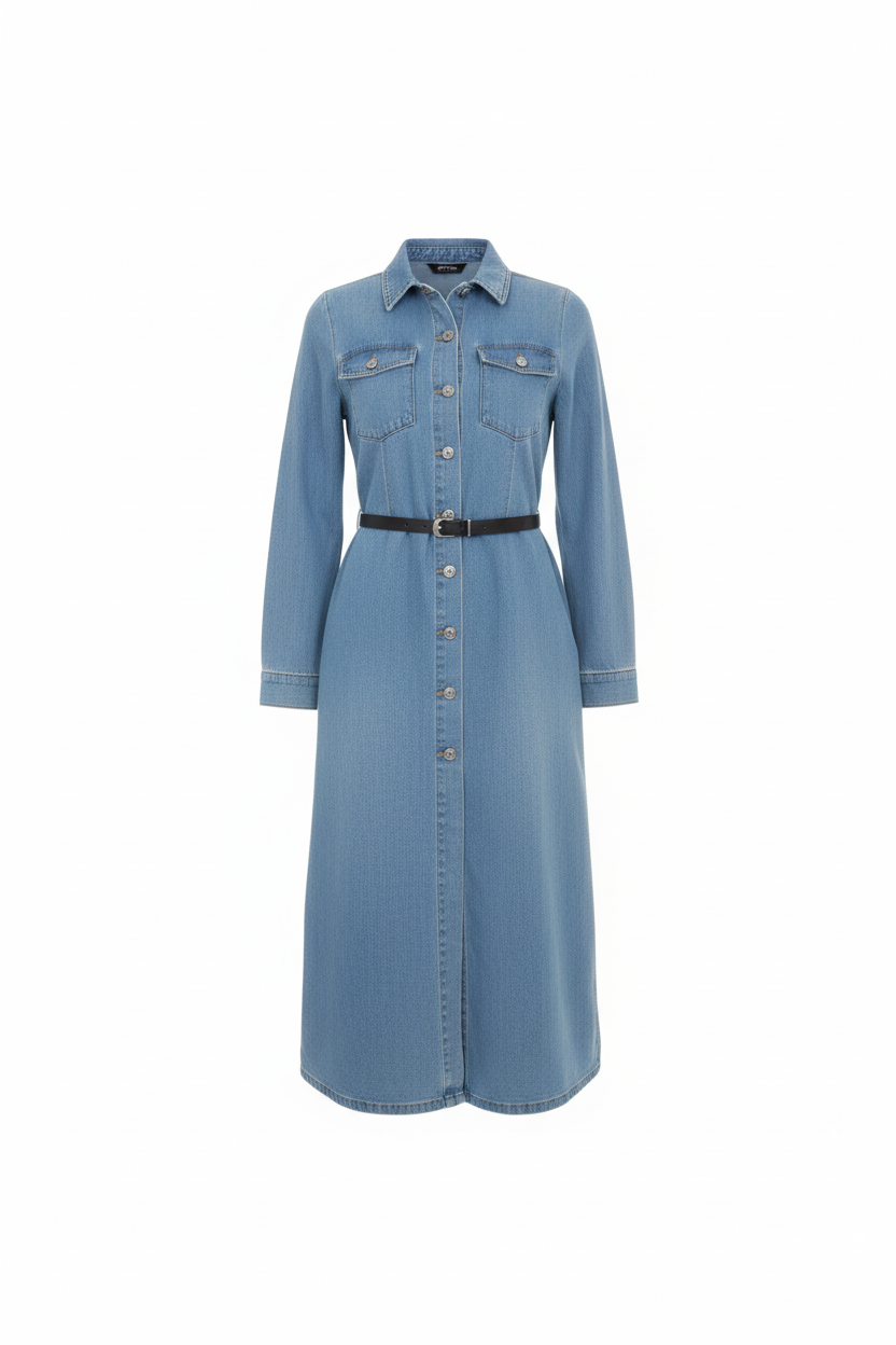 Robe Jean - Mira-Belle - Casual Chic - Taille M/42 - Made in Italy - Pièce unique