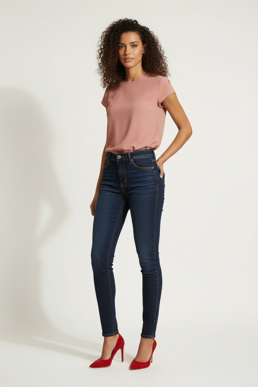 Jean Skinny - NOVE & NOVE - Taille 44 - Made in Italy - Pièce unique