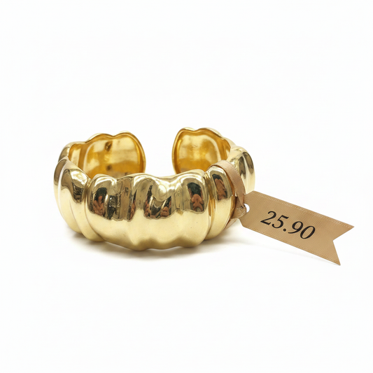 Bracelet Jonc Doré Ondulé