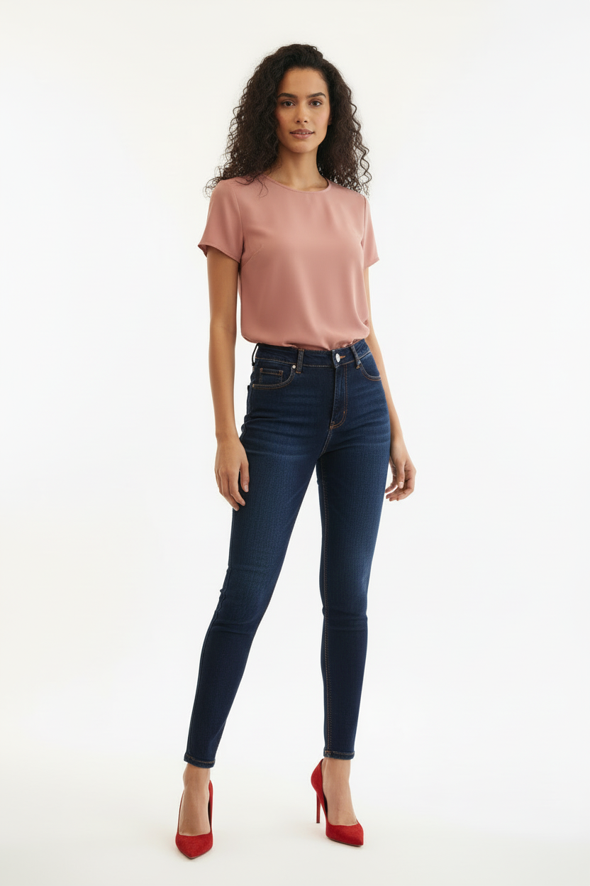 Jean Skinny - NOVE & NOVE - Taille 46 - Made in Italy - Pièce unique