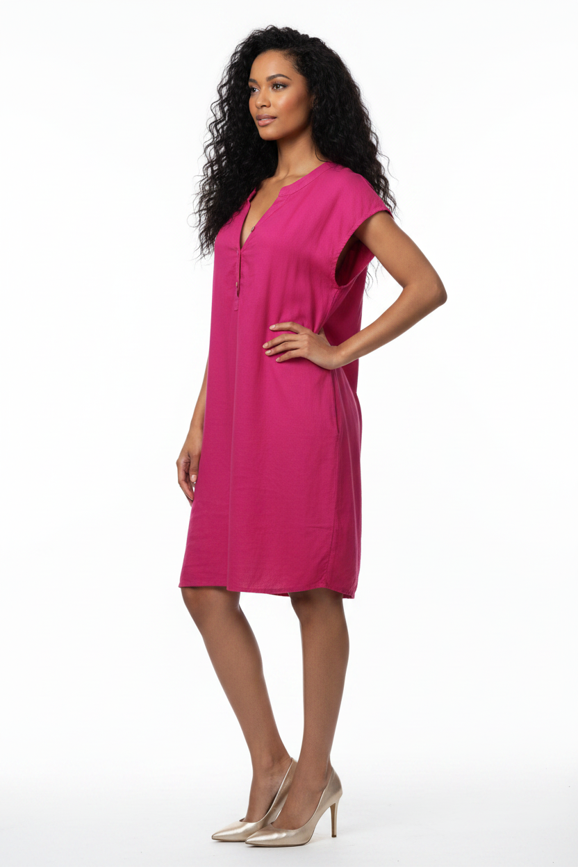 Robe Fuchsia Lin Made in Italy - Taille TU