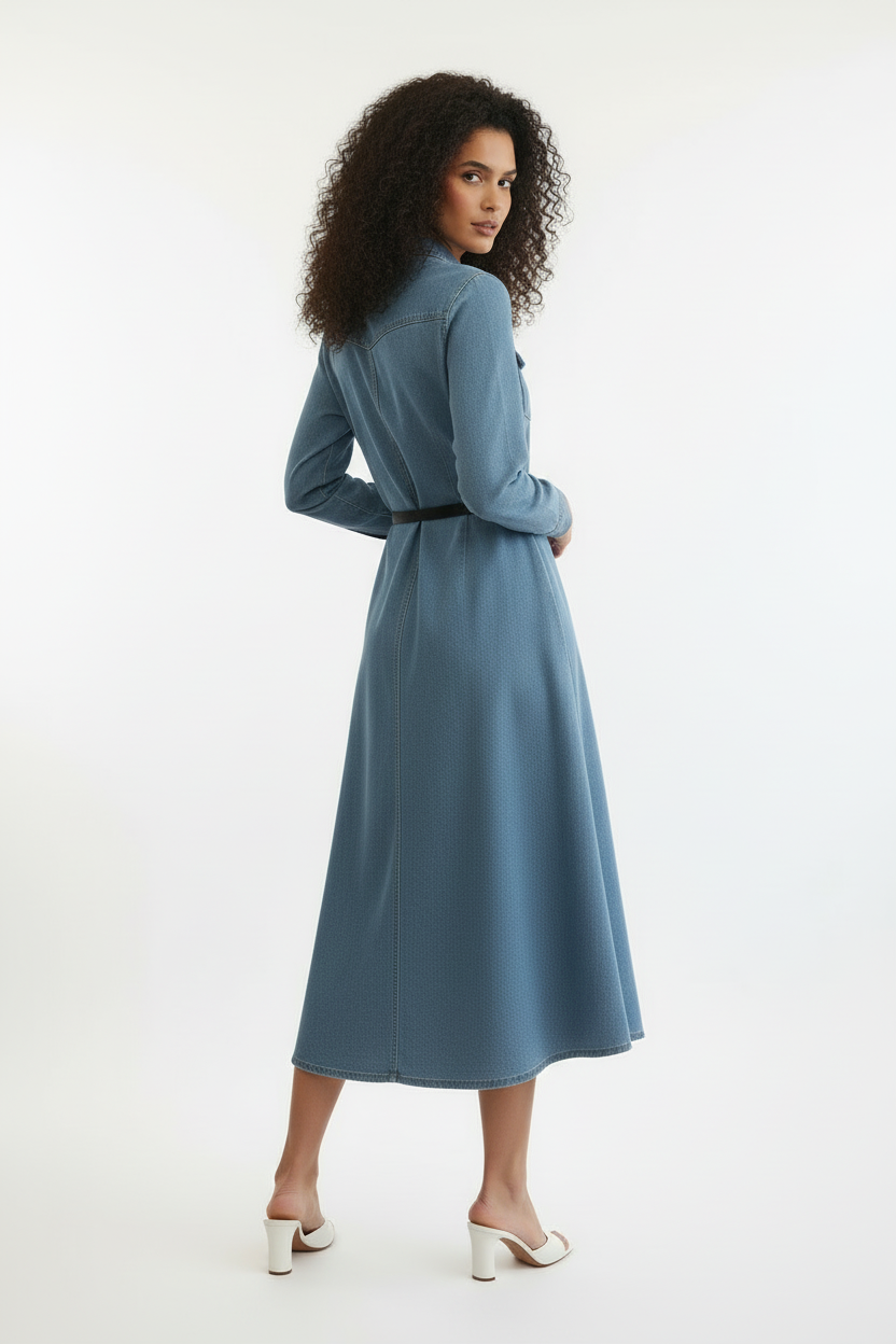 Robe Jean - Mira-Belle - Casual Chic - Taille M/42 - Made in Italy - Pièce unique