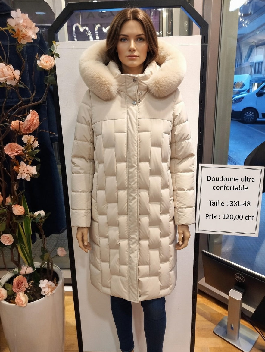 120,00 chf - Taille 3XL-48 - Doudoune Ultra Confortable avec Capuche en Fourrure !