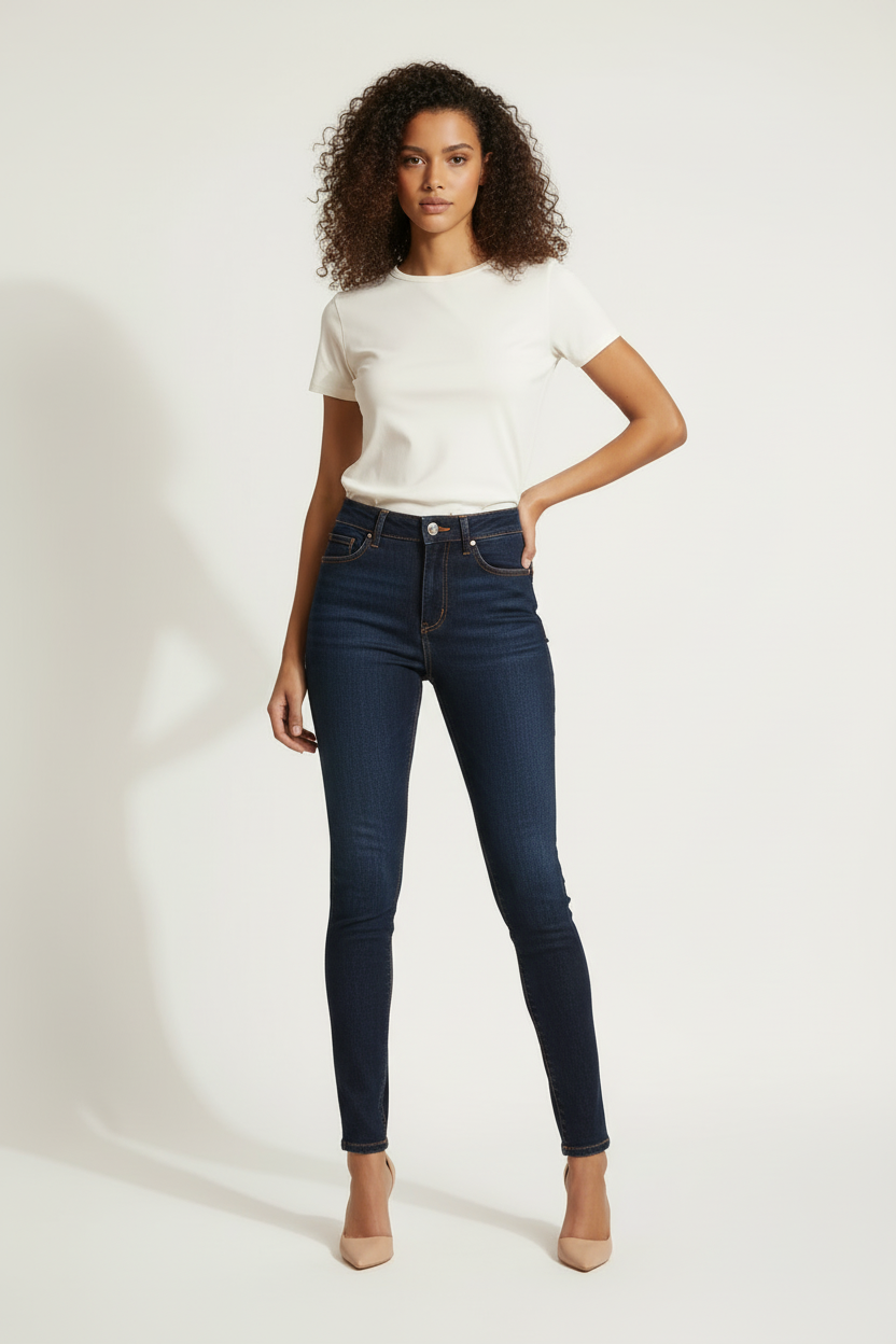 Jean Skinny - NOVE & NOVE - Taille 46 - Made in Italy - Pièce unique