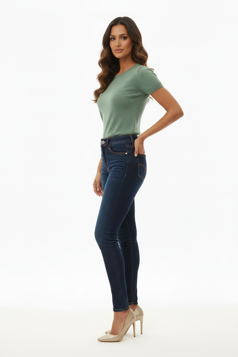 Jean Skinny - NOVE & NOVE - Taille 42 - Made in Italy - Pièce unique