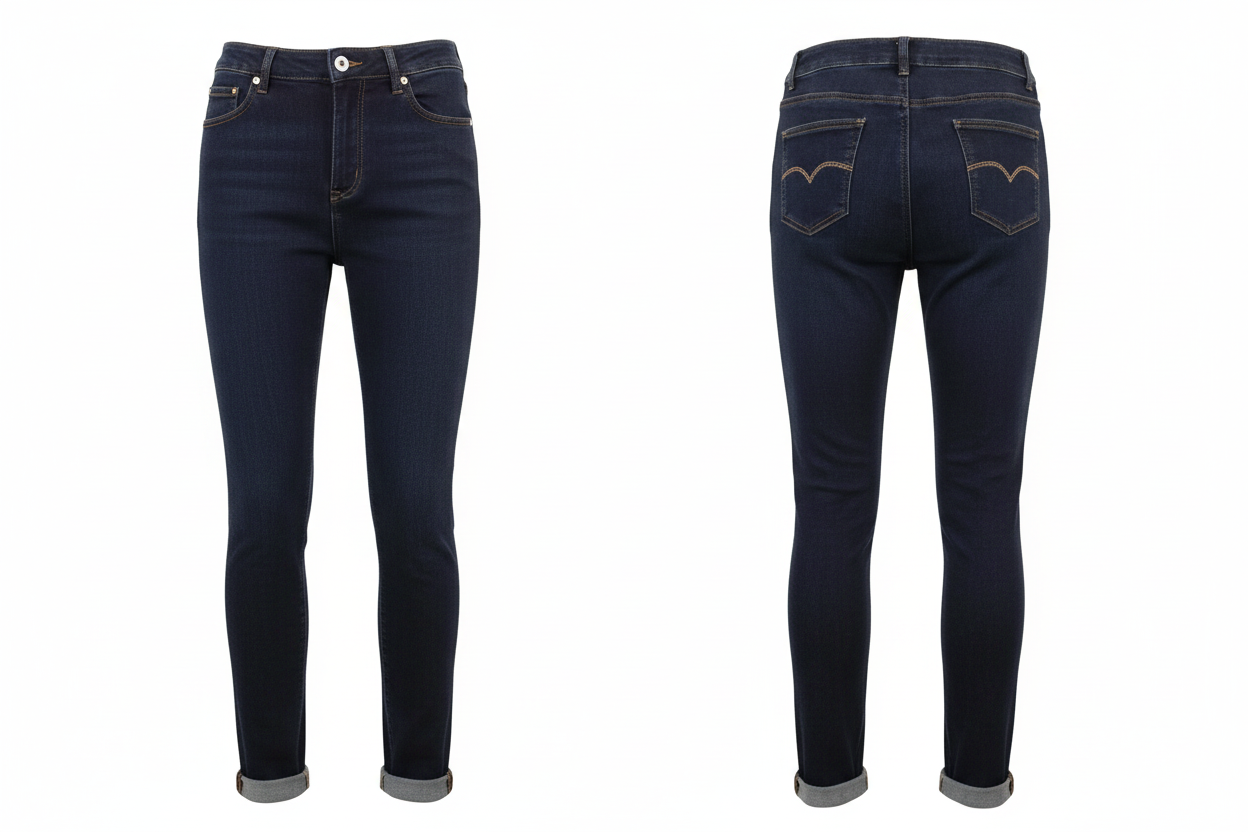 Jean Slim Taille Haute - Kiss Pink - Taille XL - Made in Italy - Pièce unique