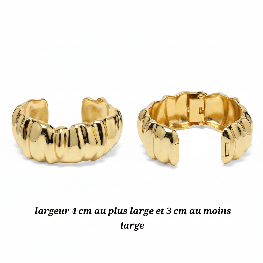 Bracelet Jonc Doré Ondulé