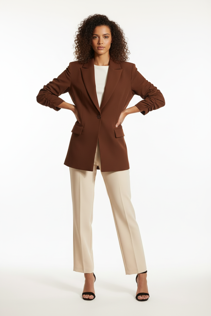 Blazer oversize chocolat - ANNE & CO - 48-52 ! - Made in Italy - Pièce unique