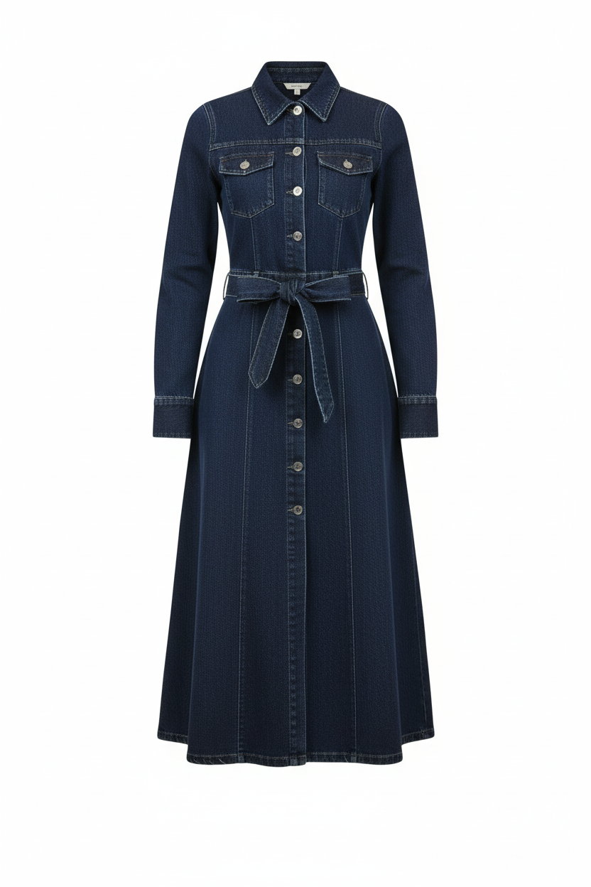 Robe Jean - Mira-Belle - Casual Chic & Féminine - Taille M / 42 - Made in Italy - Pièce unique