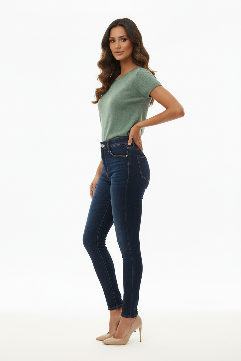 Jean Skinny - NOVE & NOVE - Taille 46 - Made in Italy - Pièce unique